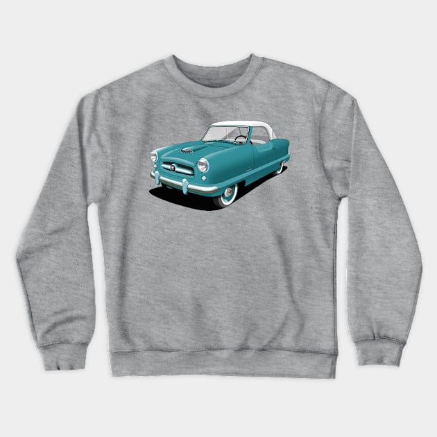 nash metropolitan in teal Crewneck Sweatshirt by candcretro